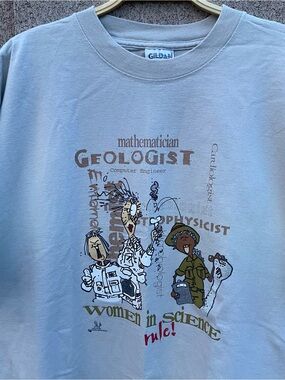 Vintage Women In Science Shirt 2XL XXL Math Chemistry Space Geologist